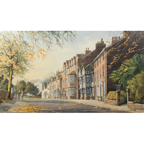 30 - R.F FAWKES (TWENTIETH CENTURY) WATERCOLOUR DRAWING Prestbury Village Signed and dated 1990 17 ¼” x 3... 