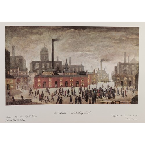 84 - AFTER L.S. LOWRY FIVE UNSIGNED COLOUR PRINTS‘An Accident’, published by Magnus Prints Unframed and u... 