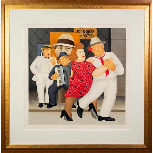 14 - † BERYL COOK (1926 - 2008) ARTIST SIGNED LIMITED EDITION SCREEN PRINT Tango Busking Numbered 134/395... 