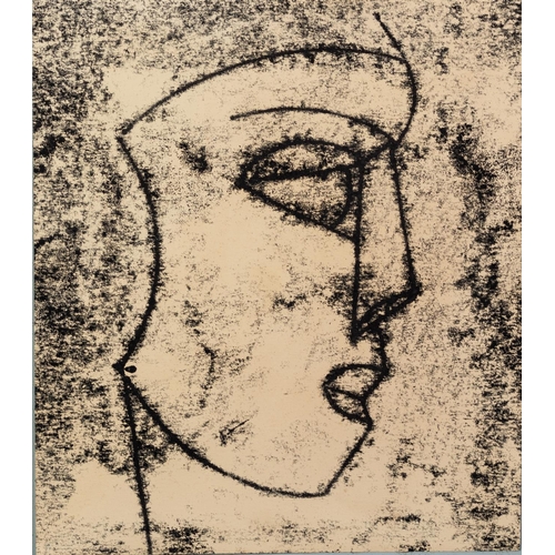 45 - MAX HAGUE (MODERN) MONOPRINT IN BLACK Profile Signed, titled and dated January (19)76 on mount, also... 