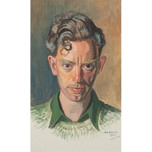 32 - IAN GRANT (1904 - 1993) GOUACHE DRAWING Self Portrait Signed and dated 1941 lower right and labelled... 