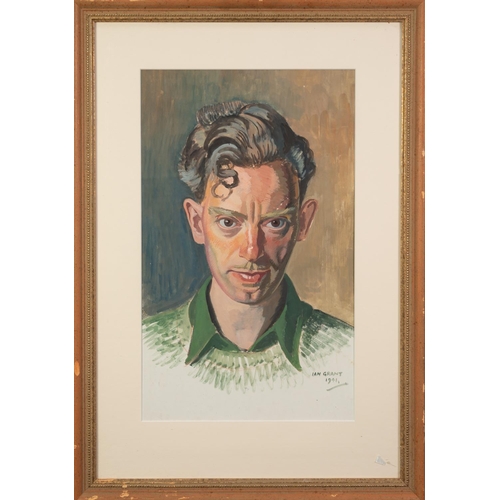 32 - IAN GRANT (1904 - 1993) GOUACHE DRAWING Self Portrait Signed and dated 1941 lower right and labelled... 