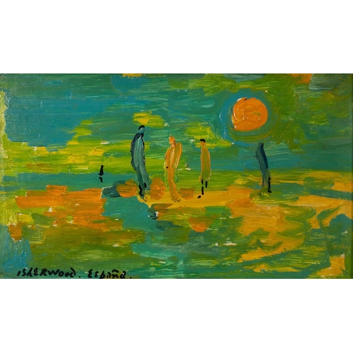 58 - † LAWRENCE JAMES ISHERWOOD (1917-1988) OIL ON BOARD ‘Sun Beach, Espana’ Signed, titled and dated ’81... 