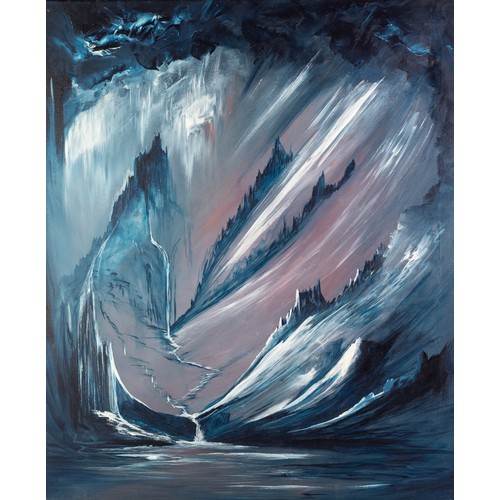 126 - BARRY STOCKTON (MODERN) FOUR ACRYLICS ON CANVAS ‘Ice Storm’ Two signed and dated 2012 and 2013 23 ½”... 