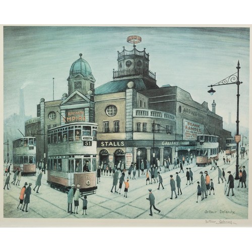 21 - ARTHUR DELANEY ARTIST SIGNED COLOUR PRINT Ardwick Empire 14” x 18” (35.6cm x 45.7cm)... 