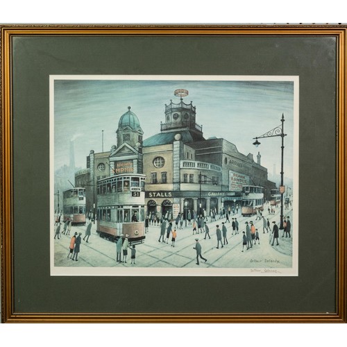 21 - ARTHUR DELANEY ARTIST SIGNED COLOUR PRINT Ardwick Empire 14” x 18” (35.6cm x 45.7cm)... 