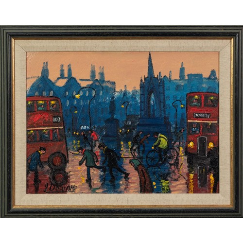 24 - JAMES DOWNIE (b.1949) ACRYLIC ON CANVASAlbert Square, Manchester Signed and dated 2011 11 ¼” x 15 ¼”... 