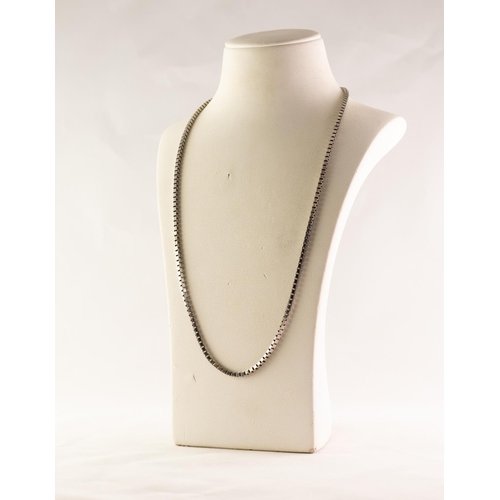 55 - SILVER BOX LINK CHAIN NECKLACE, 3/4 oz