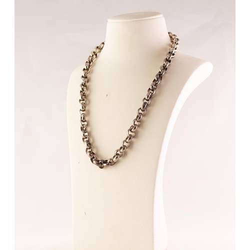 37 - HEAVY SILVER NECKLACE, 3 1/2 ozs