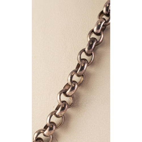 37 - HEAVY SILVER NECKLACE, 3 1/2 ozs