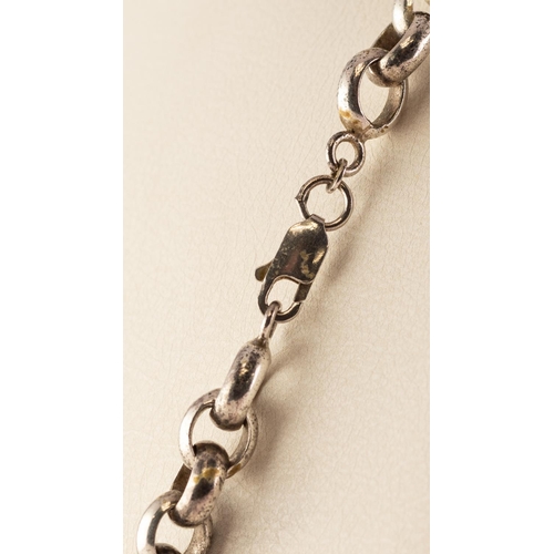 37 - HEAVY SILVER NECKLACE, 3 1/2 ozs