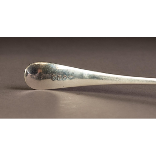214 - GEORGE III SILVER TABLE SPOON, Early English pattern, the gIlt bowl later repousse as a berry spoon ... 