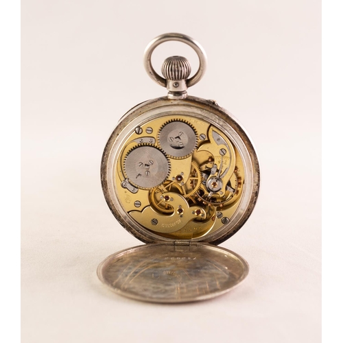 4 - I.W.C. STAUFFER and CO 'PEERLESS' SWISS LEVER POCKET WATCH with keyless movement, No 305037, the whi... 