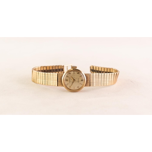 5 - LADY'S ROLEX 'PRECISION' 9ct GOLD WRISTWATCH with manual 18 rubies movement, the small silvered circ... 