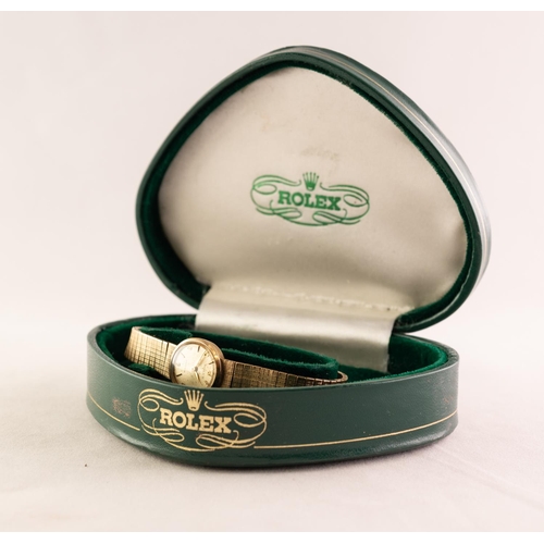 5 - LADY'S ROLEX 'PRECISION' 9ct GOLD WRISTWATCH with manual 18 rubies movement, the small silvered circ... 
