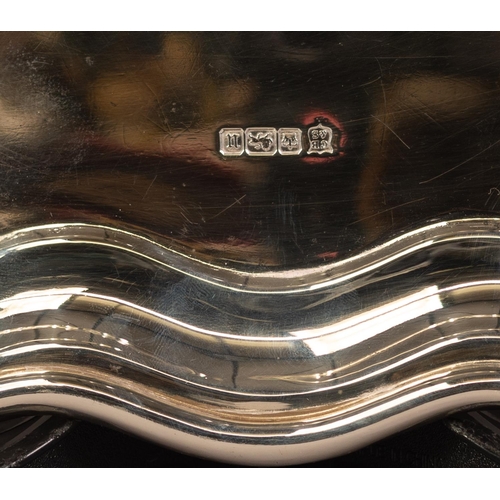 179 - GEORGE V SILVER LARGE TWO HANDLED TEA TRAY BY CHARLES BOYTON & SON, of oval form with plain cent... 