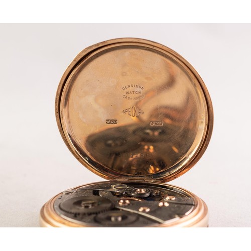 12 - WALTHAM 'RIVERSIDE' 9ct GOLD HUNTING CASED POCKET WATCH with 19 jewelled keyless movement No 2460625... 