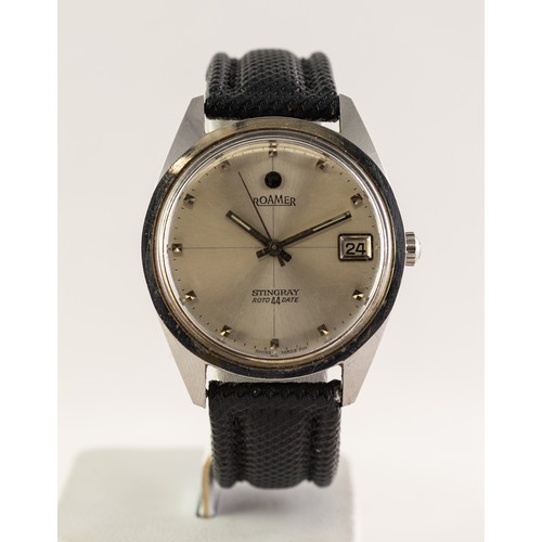 GENT S ROAMER STINGRAY 44 ROTODATE SWISS AUTOMATIC WRISTWATCH in stainless steel case silvered cir