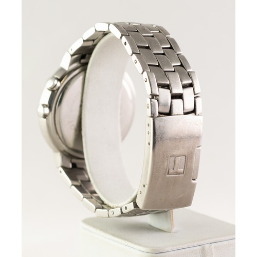 23 - TISSOT VINTAGE CIRCA 1970s GENT'S STAINLESS STEEL ALARM WRISTWATCH having dial with black chapter ri... 