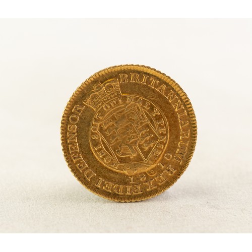 29 - GEORGE III 1810 GOLD HALF GUINEA COIN, seventh head with short hair