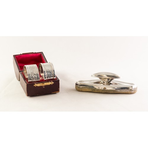 208 - VICTORIAN SILVER CIRCULAR NAPKIN RING, chased and engraved with a vine leaf meander, Birmingham 1899... 