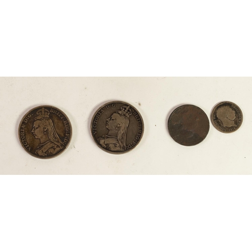 83 - TWO QUEEN VICTORIA 1889 &1890 CROWN COINS; two Churchill 1965 CROWNS; 6 other Elizabeth II CROWN... 