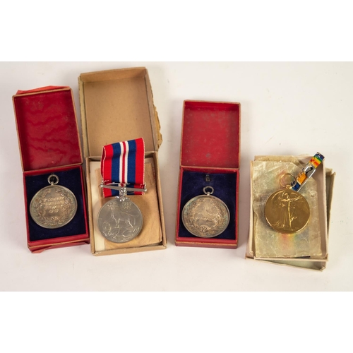 123 - TWO SILVER MILITARY SPORTS MEDALLIONS FOR BATTALION 100 YARDS RACE AND RELAY RACE, inscribed B Compa... 