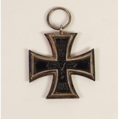121 - GERMAN WORLD WAR I IRON CROSS, the front with oak leaves and date 1813, reverse with date 1914