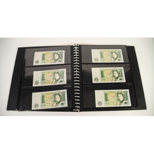 87 - SELECTION OF GB BANK NOTES HOUSED IN A RING BINDER, earlier examples include K.O. Peppiatt green one... 