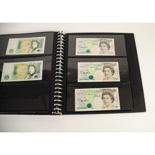 87 - SELECTION OF GB BANK NOTES HOUSED IN A RING BINDER, earlier examples include K.O. Peppiatt green one... 