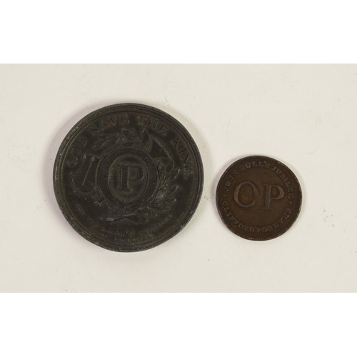 90 - LARGE, EARLY 19th CENTURY BRONZE MEDALLION REGARDING THE COVENT GARDEN OLD PRICE RIOTS 1809, the rev... 