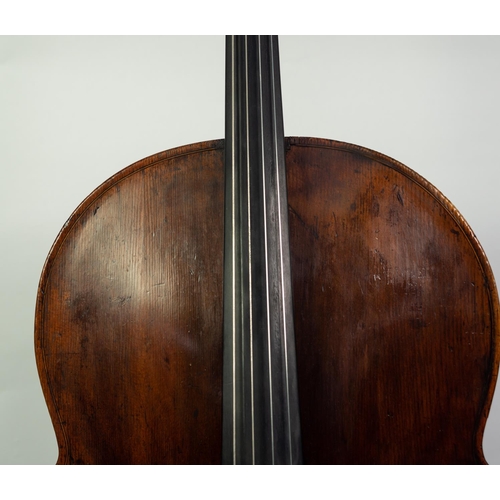 33 - LATE 18th/EARLY 19th CENTURY CELLO, labelled Johannes Florenus Guidantus, with 29 1/2in (75cm) one p... 