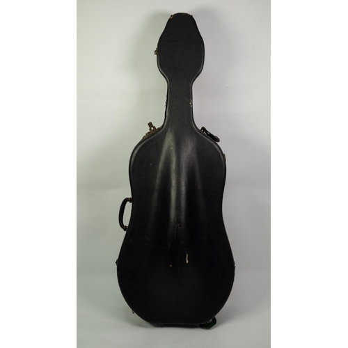 34 - GERMAN CELLO, Mittenwald circa 1860, with 29in (73.7cm) two piece back, in old black leather cloth c... 