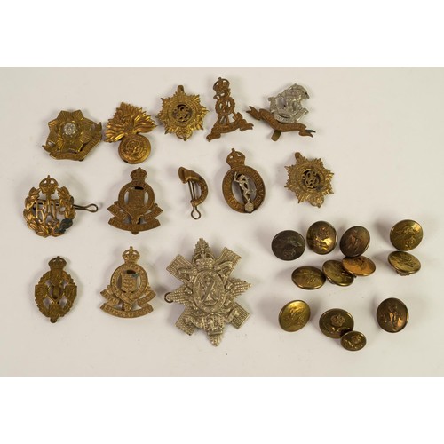 116 - THIRTEEN VARIOUS VINTAGE MILITARY CAP BADGES, includes plated Black Watch example 3