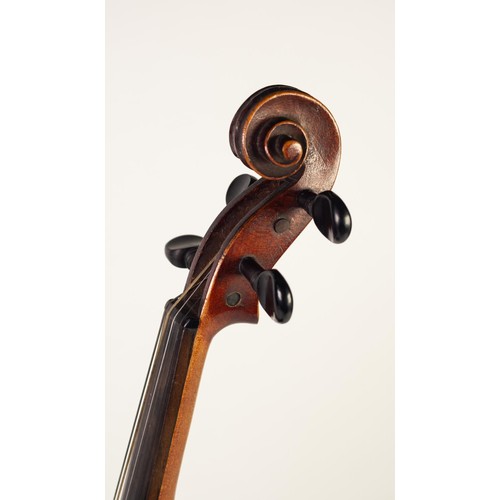 42 - EARLY 20th CENTURY THREE-QUARTER SIZED FRENCH VIOLIN, labelled Medio Fino and having 14 1/8in (33.3c... 