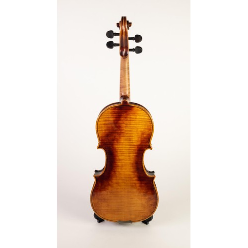 43 - BOOSEY & HAWKES 'THE METRO STANDARD' VIOLIN having 13 3/8in (34cm) two piece back, in modern GRE... 