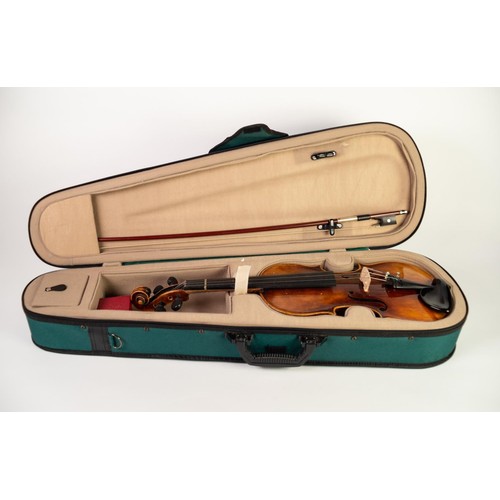 43 - BOOSEY & HAWKES 'THE METRO STANDARD' VIOLIN having 13 3/8in (34cm) two piece back, in modern GRE... 