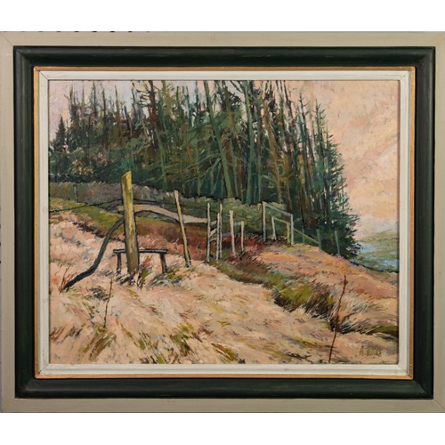 68 - ALBERT B. OGDEN (b.1928) OIL ON CANVAS‘Roeburndale’ Initialled, titled to label verso 15 ½” x 19 ¼” ... 