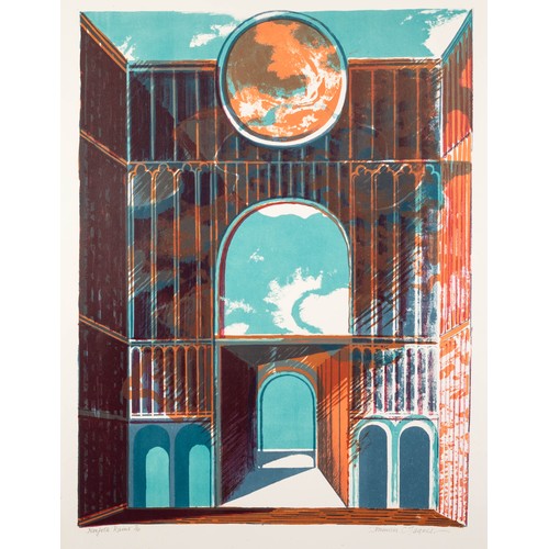 48 - NORMAN JAQUES (1922-2014) TWO COLOUR PRINTS‘Norfolk Ruin’, (7/10), limited edition, signed River Bol... 