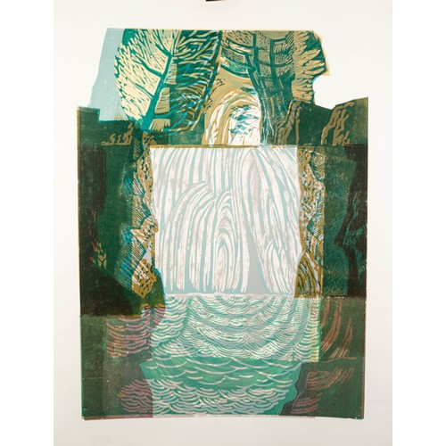 50 - NORMAN JAQUES (1922-2014) TWO UNSIGNED AND UNTITLED COLOUR PRINTSWaterfall, Goredale 37” x 27 ½” (94... 