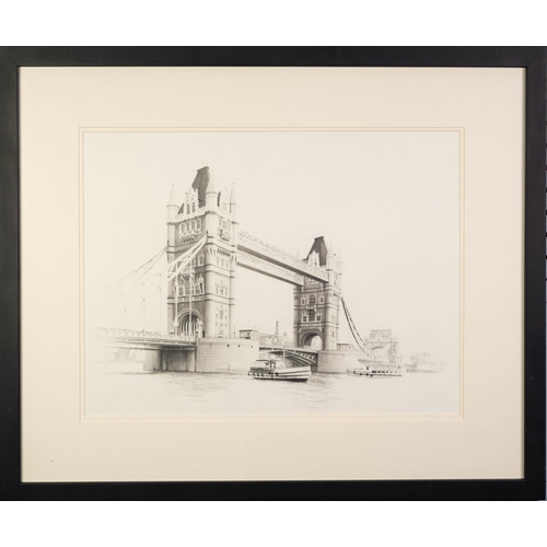 34 - MARC GRIMSHAW (1957)PENCIL DRAWING London Bridge 12 1/2in x 16 1/2in (32 x 42cm)