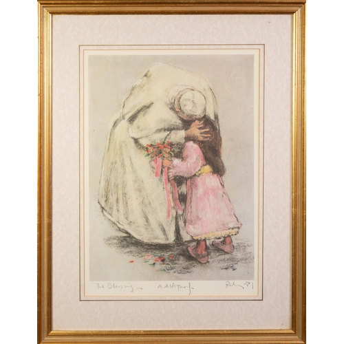 80 - HAROLD RILEY ARTIST PROOF SIGNED COLOUR PRINT The Blessing Signed, titled and dated (19)81 in pencil... 