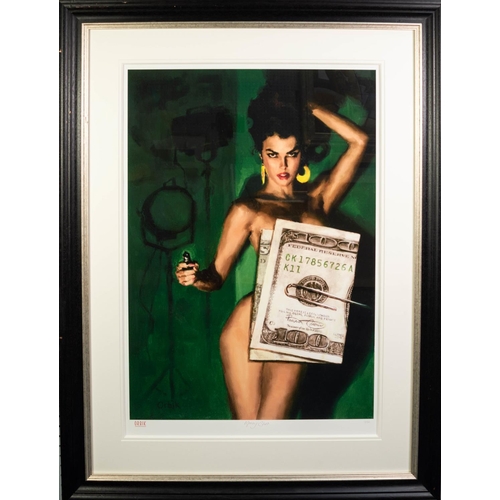 138 - GLEN ORBIK (1963-2015) LIMITED EDITION COLOUR PRINT‘Money Shot’, (12/150), with certificate Titled a... 