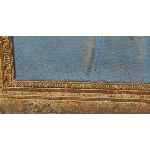 1 - ATTRIBUTED TO M.C. AVERY (1885 - 1965) AMERICAN OIL PAINTING ON CANVAS Love Letters Incised signatur... 