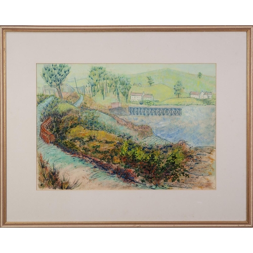 32 - MARGARET GUMUCHIAN (1928 - 1999) GOUACHE DRAWING 'GAIRLOCH WESTER ROSS' Signed lower right and title... 