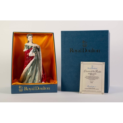 105 - ROYAL DOULTON CHINA FIGURE ‘QUEEN ANNE’, HN3141, boxed and with certificate