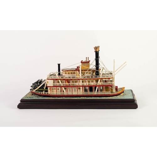 96 - HOWARD GORST (b.1955) DETAILED AND PAINTED CERAMIC MODELPaddle Steamer, Kersal Belle, 1992 Attribute... 