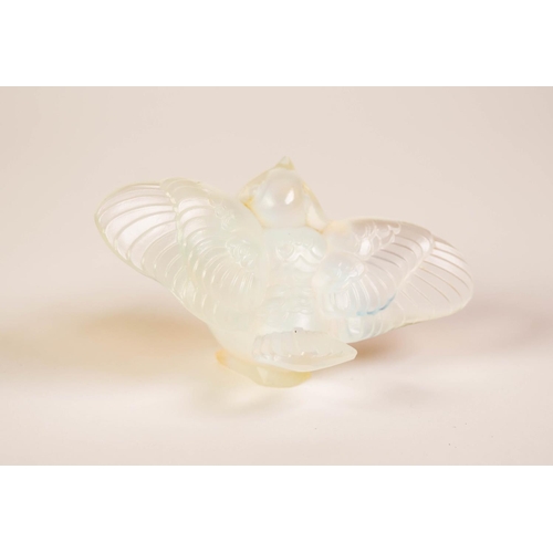 253 - MODERN SABINO, FRANCE OPALESCENT GLASS FLEDGLING BIRD FORM PAPERWEIGHT, signed in the mould, 4 1/2in... 