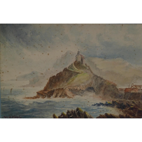 324 - W.H. HOYLE (TWENTIETH CENTURY)WATERCOLOUR DRAWING Lantern Hill, Ilfracombe, North DevonSigned 8” x 1... 