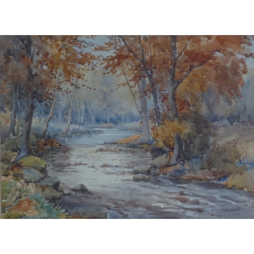 327 - F. MABBOTT (TWENTIETH CENTURY) PAIR OF WATERCOLOUR DRAWINGS‘The River Don at Outerbridge-Sheffield'S... 